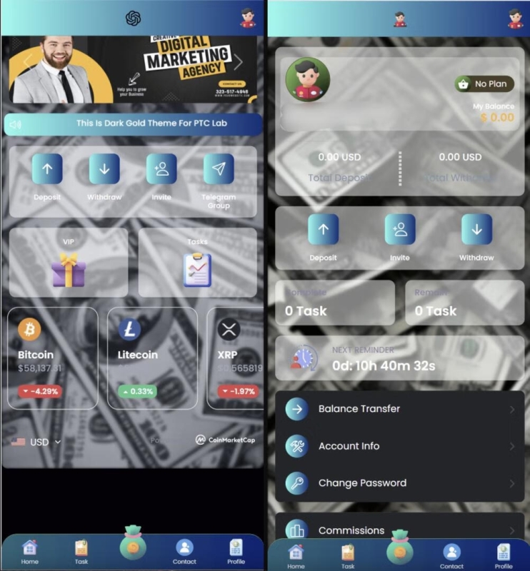 YM702-php海外区块链任务理财投资源码-虚拟币投资理财源码